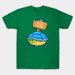 Cute turtle stay at home cartoon T-Shirt